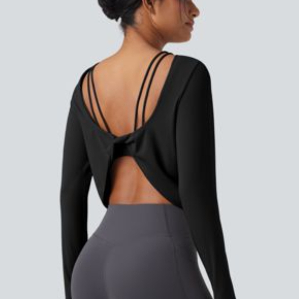 Halara Softlyzero Quickdry Backless Twist-Back Lo… - image 1